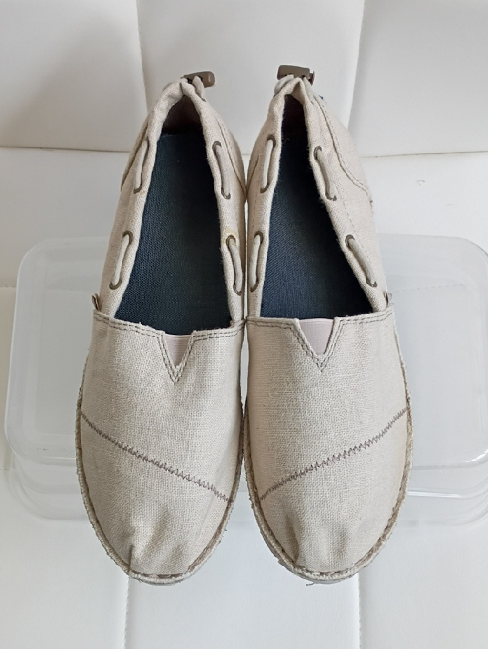 BOBS from Skechers Women's Natural Canvas Slip-On Flats